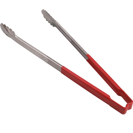 Vollrath Tongs, Scallop , 16", Red Hdl 4781640